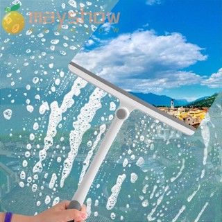 Mayshow อุปกรณ์ทําความสะอาดกระจก รูปตัว T หมุนได้ ทนทาน สีเทา พร้อมรูแขวน