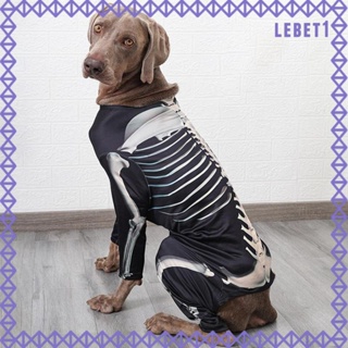 [Lebet] ชุดจั๊มสูท ชุดคอสเพลย์ฮาโลวีน โครงกระดูก สําหรับสัตว์เลี้ยง สุนัข พร็อพถ่ายรูป