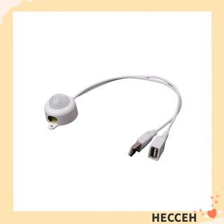 Hecceh สายไฟ USB 5V สวิตช์สัมผัส สีขาว สายเคเบิลอินเตอร์เฟซ USB LED ขนาดเล็ก
