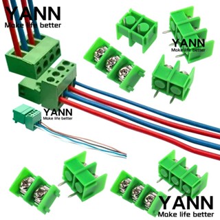 Yann1 ขั้วต่อเทอร์มินัลเชื่อมต่อ สกรูพลาสติก ตัวผู้ 2Pin 3 Pin สีเขียว