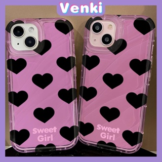  Venki - เข้ากันได้สำหรับ เคสไอโฟน เคสไอโฟน11 เคส iphone 11 TPU กันกระแทกนุ่มโปร่งใสเรียบง่ายหัวใจสีดำเข้ากันได้กับ iPhone 14 PRO MAX 13 PRO MAX 12 XS XR 7Plus 8 PLUS