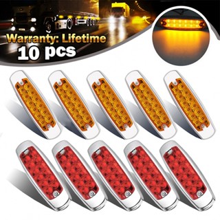 ไฟรถยนต์ 12 LED 12V โครเมี่ยม ABS ฐานพลาสติก PC เลนส์โคมไฟ สีแดงอําพัน