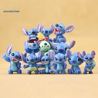 Moc_ โมเดลฟิกเกอร์การ์ตูน Stitch น่ารัก สําหรับตกแต่งบ้าน รถยนต์ 12 ชิ้น