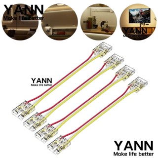 Yann1 แถบเชื่อมต่อสายไฟ LED COB ทองแดง 3pin 10 มม. พลาสติก ไร้บัดกรี