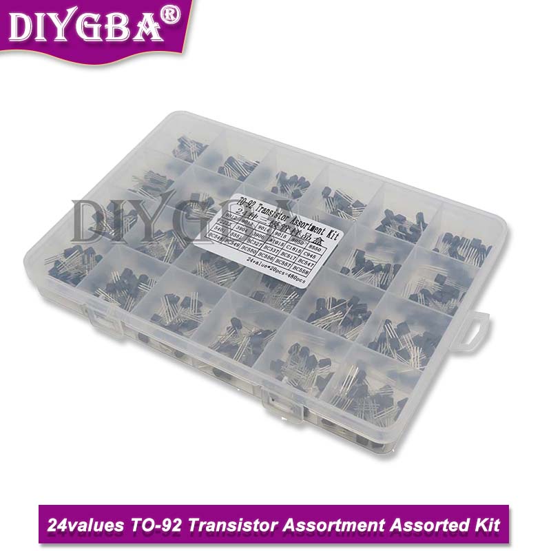 ชุดทรานซิสเตอร์ TO-92 24 ค่า อย่างละ 2N2222 3906 3904 5401 5551 C945 1015 BC327 BC337 BC517 BC547 BC