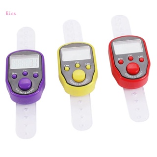 Kiss Stitch Marker Row Hand Tally Finger Counter จอแสดงผลดิจิตอล LCD ไฟ LED สําหรับเย็บผ้า ถักนิตติ้ง