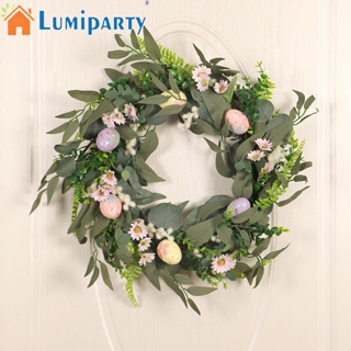 Lumiparty พวงมาลัยดอกไม้ประดิษฐ์ ไข่อีสเตอร์ ยูคาลิปตัส หวายหวาย สําหรับตกแต่งบ้าน