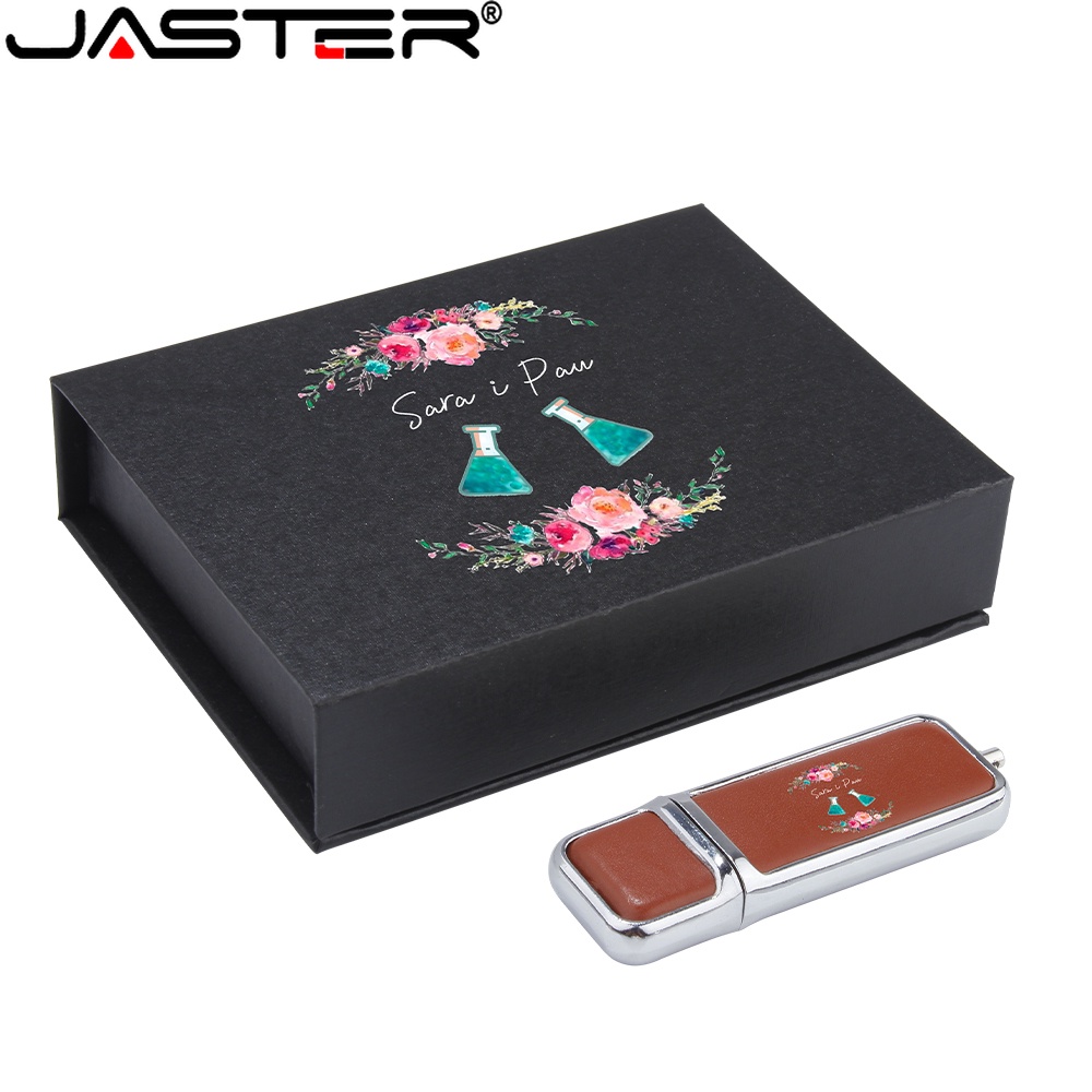 JASTER 1PCS ฟรีโลโก้ USB แฟลชไดรฟ์ 128GB หนังสร้างสรรค์ของขวัญแต่งงานจี้ไดรฟ์ 32GB สีดำแถบสีขาวมือถือหน่วยความจำแบบพกพา 16GB สามารถจับคู่ได้ง่ายดิสก์ U 8GB 4GB