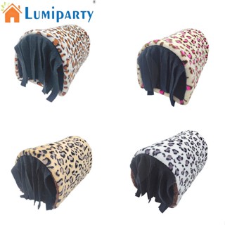 Lumiparty บ้านที่พักพิงสัตว์เลี้ยง พิมพ์ลายเสือดาว แต่งพู่ ขนาดเล็ก สําหรับหนูแฮมสเตอร์ หนูตะเภา กระต่าย