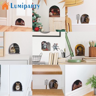 Lumiparty สติกเกอร์ติดผนัง ลายการ์ตูนหนู สําหรับห้องนั่งเล่น ห้องนอนเด็กอนุบาล