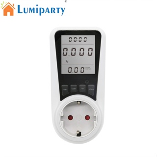 Lumiparty เครื่องวัดซ็อกเก็ตไฟฟ้า หน้าจอ Lcd แบบพกพา พร้อมไฟแบ็คไลท์ สําหรับครัวเรือน