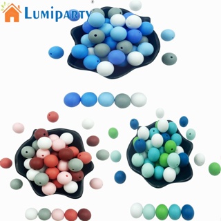 Lumiparty ลูกปัดซิลิโคน ทรงกลม 15 มม. สีแคนดี้ สําหรับทําเครื่องประดับ สร้อยคอ Diy 150 ชิ้น