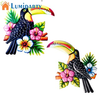 Lumiparty ป้ายโลหะ กันน้ํา กันสนิม สําหรับแขวนตกแต่งผนังบ้าน นกแก้ว 2 ชิ้น