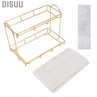 Disuu 2 Tier Cosmetic Storage Shelf Large   Gold Metal US