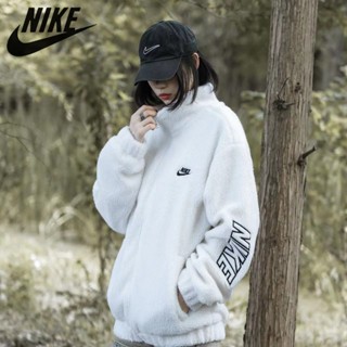 Nike ของแท้ 100% เสื้อแจ็กเก็ต ผ้าฟลีซ ปักลาย ใส่สบาย ให้ความอบอุ่น สําหรับผู้หญิง