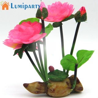 Lumiparty ดอกบัวประดิษฐ์ เรซิ่น สําหรับตกแต่งตู้ปลา