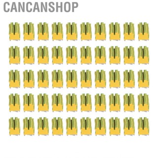 Cancanshop 50Pcs Grounding Terminal Pure Copper DIN Rail Mounted Earth Block
