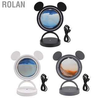 Rolan Round Sand Picture Lamp 3 Colors Decorative Moving Light Dimmable 360 Degrees for Living Room