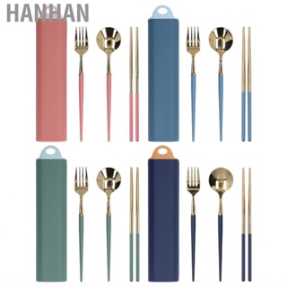 Hanhan Stainless Steel Cutlery Set Travel  W/Storage Box Kitchen Utensils