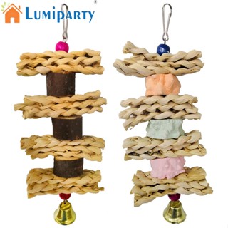 Lumiparty ของเล่นไม้เคี้ยวข้าวโพด บล็อกไม้ธรรมชาติ หลากสี สําหรับนกแก้ว ขนาดเล็ก กลาง