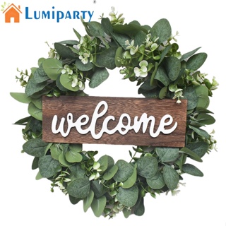 Lumiparty พวงมาลัยใบยูคาลิปตัสประดิษฐ์ สําหรับตกแต่งบ้าน หน้าต่าง ประตูหน้าบ้านฟาร์ม