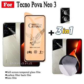 3 in 1 Tecno Pova Neo 3 ฟิล์มกันรอยหน้าจอ เซรามิค นิ่ม สําหรับ Pova Neo3 2 Pova 5 4 4 pro 3 2