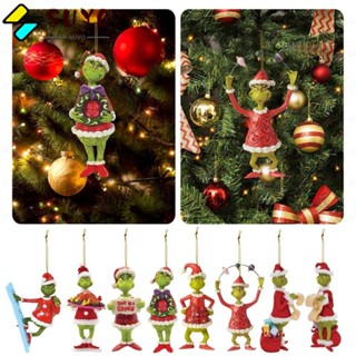 Suyo จี้ฟิกเกอร์อะคริลิค รูป Merry Christmas Grinch สําหรับแขวนตกแต่งต้นคริสต์มาส 3 ชิ้น