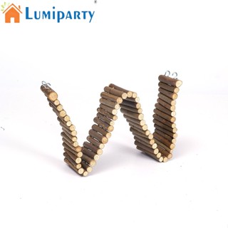 Lumiparty บันไดไม้ แบบแขวน พร้อมตะขอ ทนต่อการสึกหรอ สําหรับสัตว์เลี้ยง หนูแฮมสเตอร์ นกแก้ว