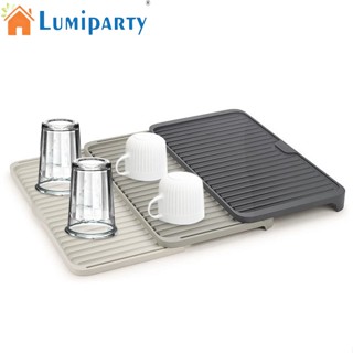 Lumiparty แผ่นซิลิโคนระบายน้ํา ความจุขนาดใหญ่ 3 ชั้น แบบพกพา อุปกรณ์เสริม สําหรับห้องครัว