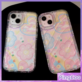 Pingcoo - เข้ากันได้สำหรับ เคส iphone 11 เคสไอโฟน เคสไอโฟน11  กรณีระลอกน้ำโปร่งใสกรณี Soft TPU ป้องกันการกระแทกที่เรียบง่ายดอกไม้สีชมพูเข้ากันได้กับ iPhone 14 PRO MAX 13 PRO MAX 12 PRO MAX 11 XR XS 7 8 PLUS