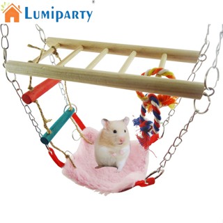 Lumiparty ของเล่นบันไดไม้ธรรมชาติ สําหรับนกแก้ว กระรอก หนูแฮมสเตอร์ (สุ่มสี)