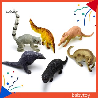 Baby โมเดลฟิกเกอร์บ็อบแคทจําลอง รูปสัตว์ป่า ของเล่นสะสม สําหรับเด็ก 6 ชิ้น