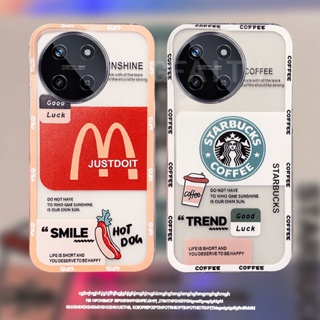 ใหม่ เคสโทรศัพท์มือถือแบบนิ่ม ใส กันกระแทก ลายภาพประกอบ Starbucks McDonalds สําหรับ Realme 11 NFC 4G 5G 11 Pro 11 Pro+ Realme C51 C53 2023 REALME11 RealmeC53