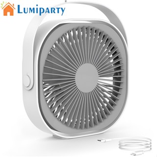 Lumiparty พัดลมตั้งโต๊ะ ขนาดเล็ก 6 นิ้ว หมุนได้ 360 องศา แบบพกพา ชาร์จได้ สําหรับบ้าน สํานักงาน ห้องนอน หอพักห้องสมุด