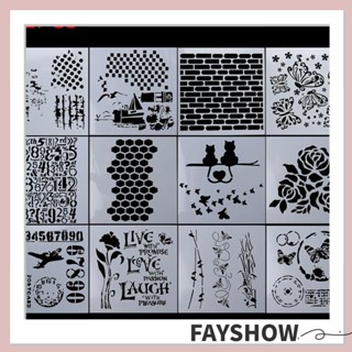 Fay แม่แบบลายฉลุ ลายนูน DIY สําหรับแสตมป์ 12 ชิ้น ต่อชุด