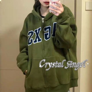 Crystal เสื้อผ้าผู้ญิง แขนยาว เสื้อฮู้ด คลุมหญิง สไตล์เกาหลี แฟชั่น A28J0ZX 34Z230823