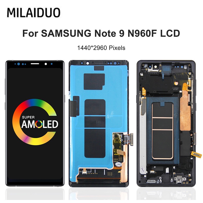 Oled / Original AMOLED หน ้ าจอสําหรับ Samsung Galaxy หมายเหตุ 9 จอแสดงผล LCD หน ้ าจอสัมผัส Digitizer Assembly สําหรับ Samsung Note9 SM-N960F N9600 LCD เปลี ่ ยน