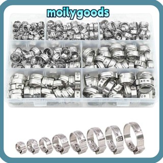 Moilyhd แคลมป์หนีบท่อ สเตนเลส 304 ขนาด 1/4 นิ้ว - 1-1/8 นิ้ว 6-29 มม. 130 ชิ้น