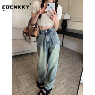 EOENKKY  กางเกงขายาว กางเกงยีสน์ผู้หญิง ทรงหลวม ๆ ตรง Retro Hip Hop Pants 2023 NEW Style  Comfortable High quality สบาย Chic A27L02L 36Z230909