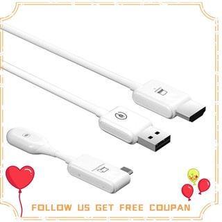 ตัวรับส่งสัญญาณวิดีโอไร้สาย CS7 Dongle 1080P Type-C Extender สีขาว 1 ชุด