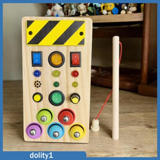 [Dolity1] Montessori แผงสวิตช์ไฟไม้ ของเล่นสําหรับเด็ก