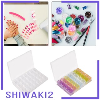 [Shiwaki2] กล่องเก็บเล็บปลอม แบบใส 28 ช่อง สําหรับตกแต่งเล็บ