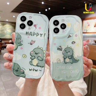 เคสโทรศัพท์มือถือแบบนิ่ม ลายการ์ตูนไดโนเสาร์น้อยน่ารัก 3D ขอบโค้ง สําหรับ Realme C30 C30S C33 C21 C55 C31 C35 C25 C11 2021 C21Y C15 C20 C3 C12 C2 C25S