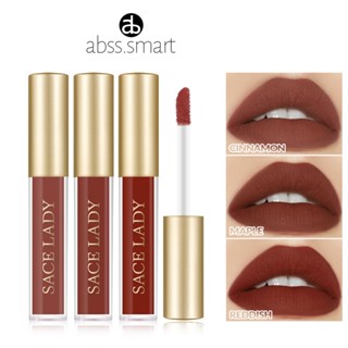 SACE LADY Lip Glaze Set 3 ชิ้นตัวอย่างผสม Velvet Matte Waterproof Non-stick Cup ลิปสติก TECH3