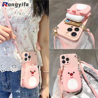 เคสโทรศัพท์มือถือ TPU แบบนิ่ม ลายล็อปปี้น่ารัก พร้อมสายคล้อง มีซิป และกระเป๋าสตางค์ สําหรับ Honor X8 5G X6S X6 80 Pro 70 Pro 50 Pro 50 SE 60 Pro 20 Pro