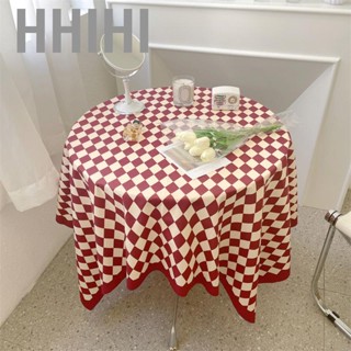 Hhihi Checkerboard Tablecloth Vintage Grid Simple Practical Table Cover for Rectangular Round Coffee