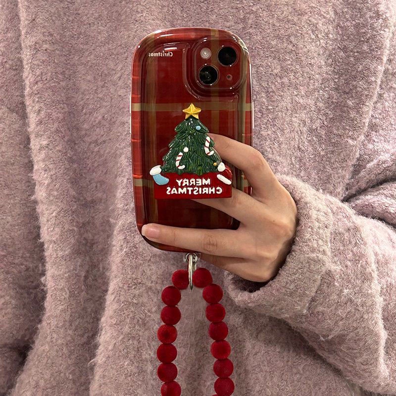 เคสโทรศัพท์มือถือ ลายคริสต์มาส พร้อมสายคล้อง สีแดง สีเขียว สําหรับ Samsung Galaxy A10 M10 A10S A11 M11 A20 A20S A21S A30 A30S A50 A50S