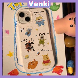 Venki - เข้ากันได้สำหรับ เคสไอโฟน เคสไอโฟน11 เคส iphone 11 กรณีเป็นมิตรกับสิ่งแวดล้อมย่อยสลายได้สีขาวกรณีกันกระแทกน่ารักการ์ตูนหมีน้ำผึ้งเข้ากันได้กับ iPhone 14 PRO MAX 13 PRO MAX 12 PRO MAX 11 XR XS 7 8 PLUS