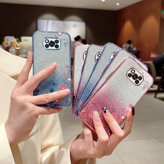 เคส Poco X3 NFC X3 Pro X3 เคสโทรศัพท์มือถือ แบบนิ่ม ลายดอกไม้ สีชมพู สําหรับ -HYB