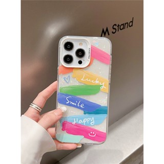 Rainbow Smile Heart เคส iPhone 15 Pro Max เคสแข็ง iPhone12 iPhone13 iPhone14 Pro Max เคสโทรศัพท์